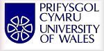 Bilingual logo for Prifysgol Cymru: the University of Wales.