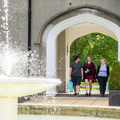students walking on the Lampeter campus