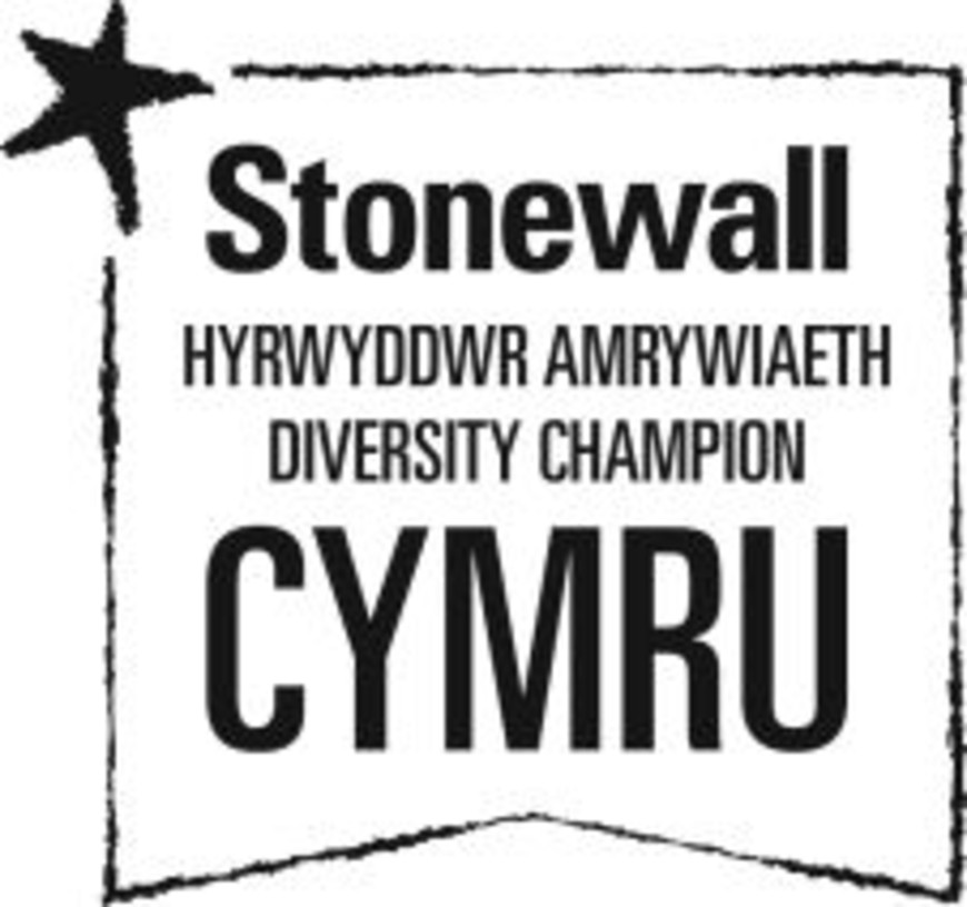 Arwydd dwyieithog: Hyrwyddwr Amrywiaeth Stonewall Cymru。