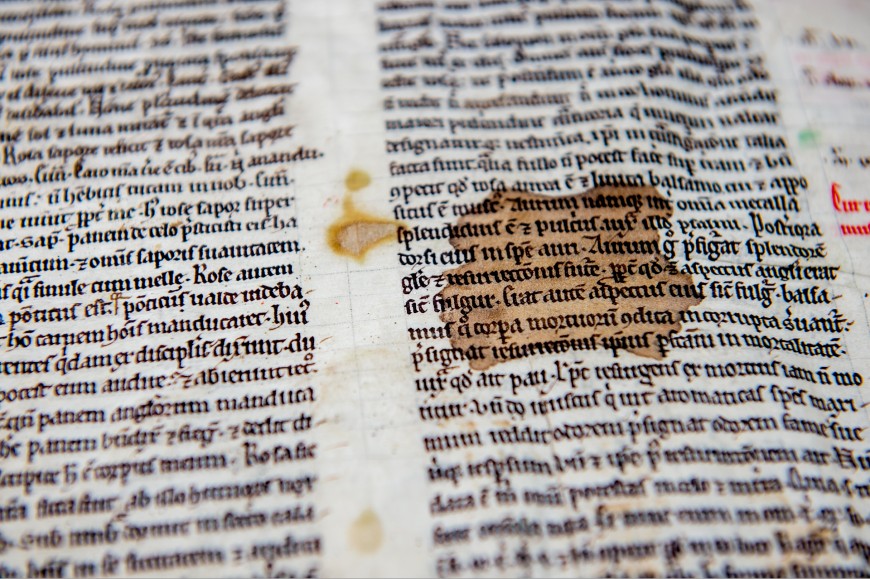 为庆祝威尔士三一圣大卫大学(UWTSD)在兰皮特校区成立200周年，一份可追溯到公元1200年左右的中世纪手稿可以在一个特别收藏展览中看到。