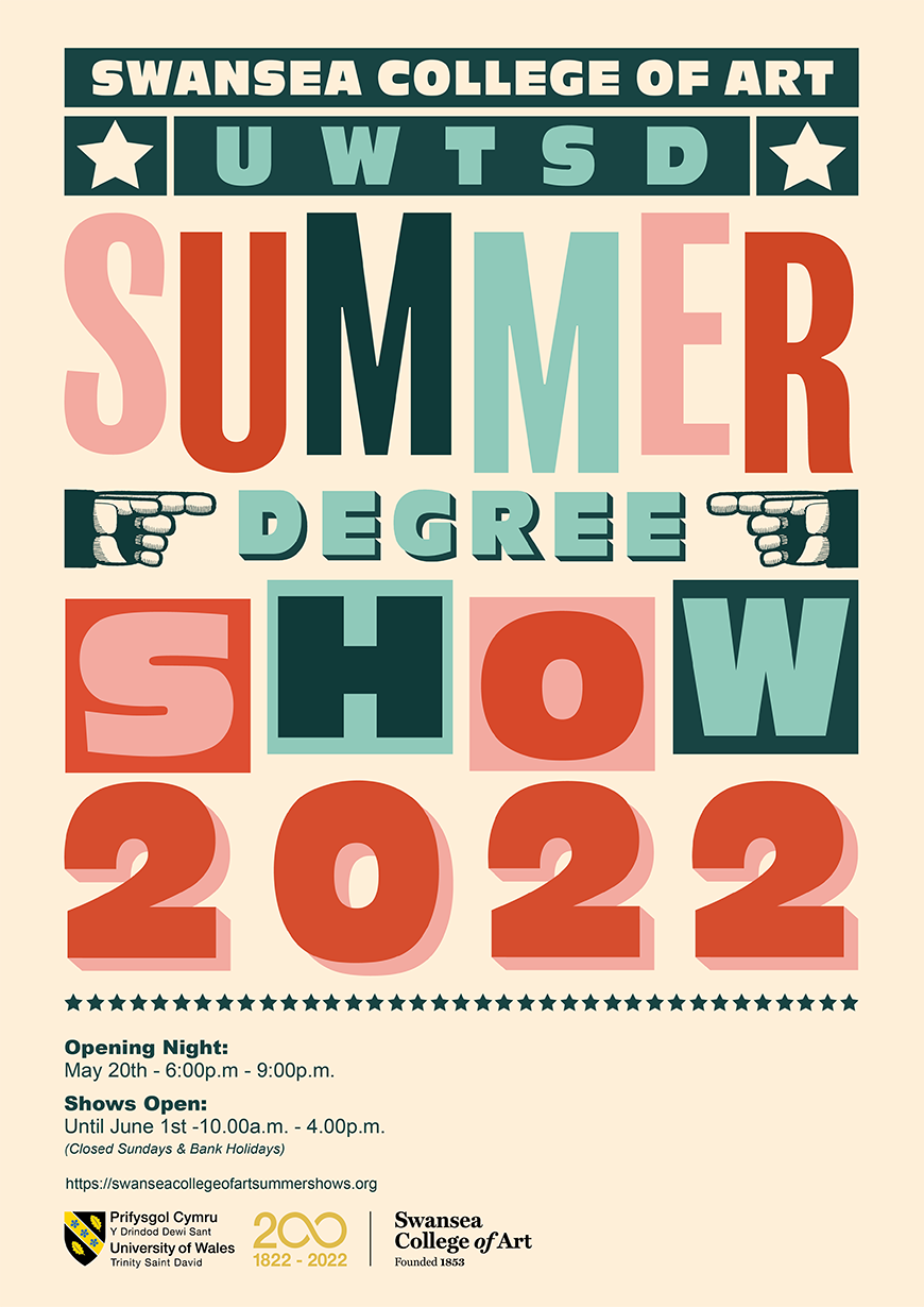 海报与斯旺西艺术学院2022年夏季展览系列的细节