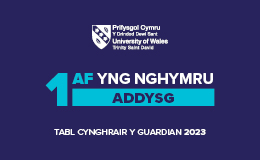 Cyntaf yng Nghymru - Addysg - table Cynghrair y Guardian。