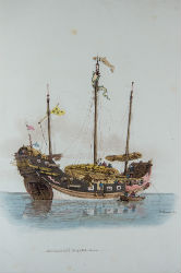Trading ship from Costume of China by William Alexander
