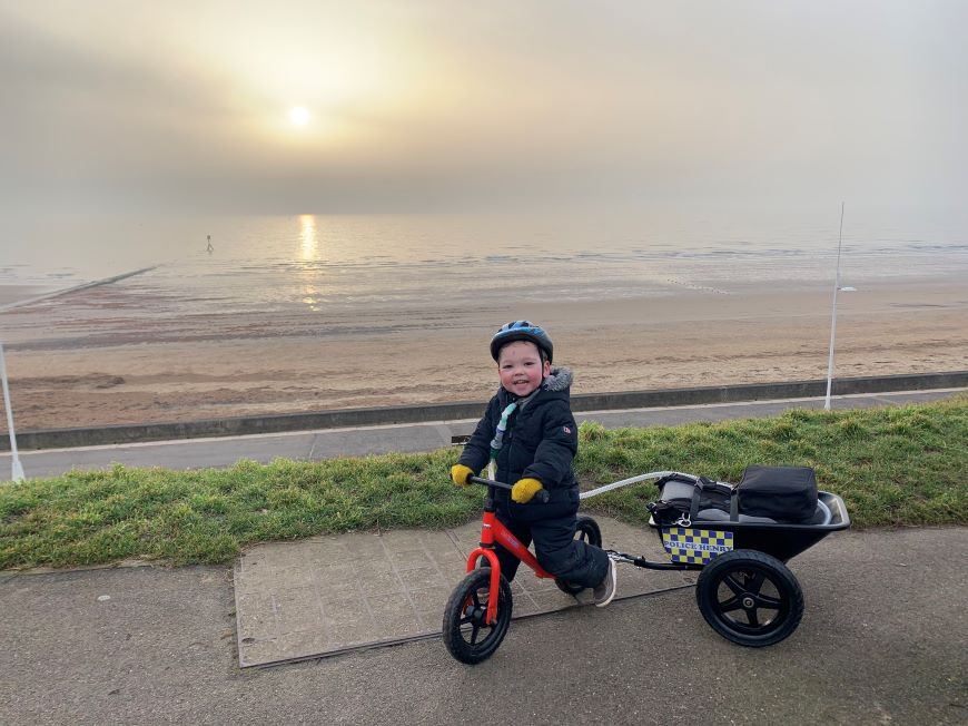 A bike trailer created by the Cerebra Innovation Centre at the University of Wales Trinity Saint David (UWTSD) in Swansea has given a young boy a new taste of freedom.